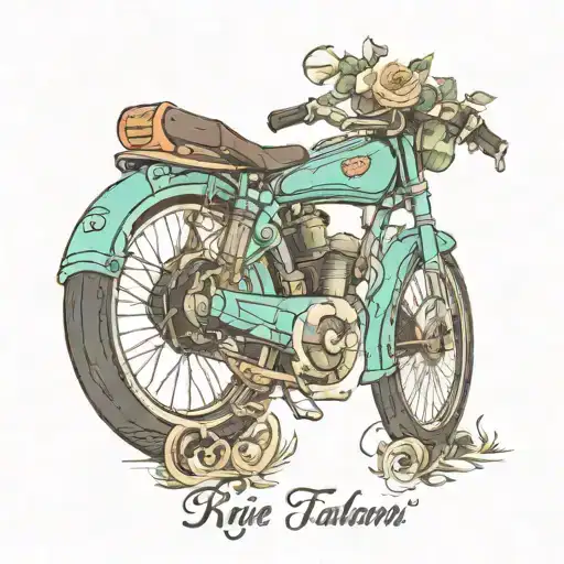 bike tattor with name Raj chauhan tattoo design idea