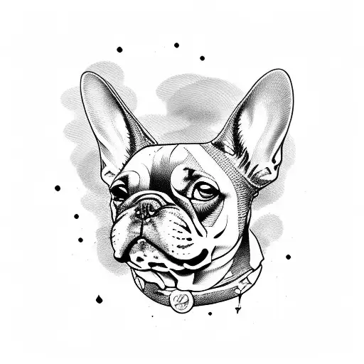 frenchie rapper tattoo design idea