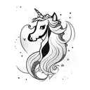unicorn  tattoo design idea