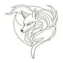 nine tailed fox surrounded tattoo design idea