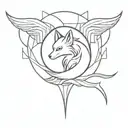nine tailed fox surrounded tattoo design idea