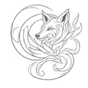 nine tailed fox surrounded tattoo design idea