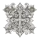 lung and cross surrounded tattoo design idea