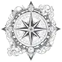 Native American compass with carpe diem written inside with an Indian atmosphere tattoo design idea