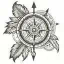 Native American compass with carpe diem written inside with an Indian atmosphere tattoo design idea