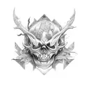 corvo bucha e cogumelo  tattoo design idea