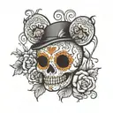sugar skull teddy bear tattoo design idea