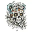 sugar skull teddy bear tattoo design idea