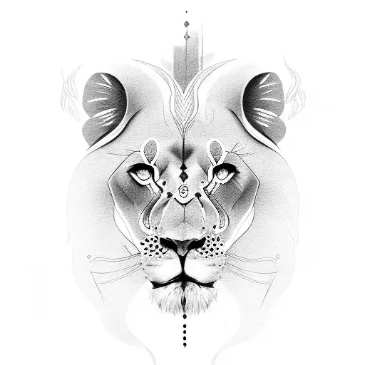 lion eyes with a scar down one eye tattoo design idea