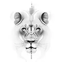 lion eyes with a scar down one eye tattoo design idea