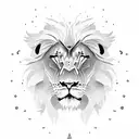 lion eyes with a scar down one eye tattoo design idea