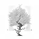 Chinese chestnut tree tattoo design idea