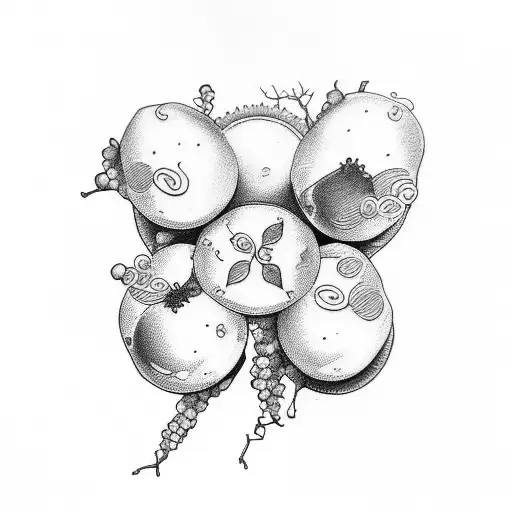 grape circle position:calves tattoo design idea