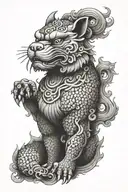 japan fu dog tattoo design idea