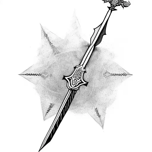 damocles sword tattoo design idea