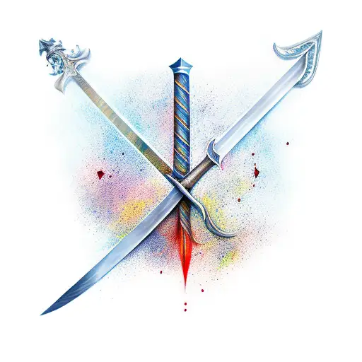 damocles sword tattoo design idea