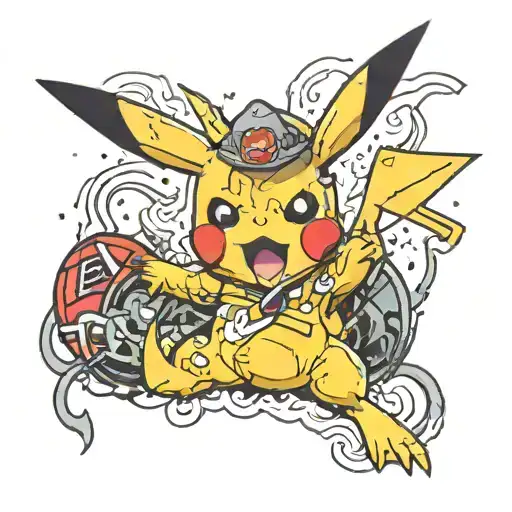 Pikachu scary tattoo design idea