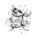 avicii symbol with goldfish tattoo design idea