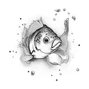 avicii symbol with goldfish tattoo design idea