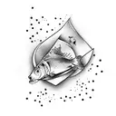 avicii symbol with goldfish tattoo design idea