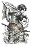 levi ackerman attack on titan tattoo design idea