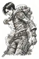 levi ackerman attack on titan tattoo design idea