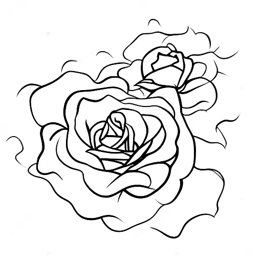 rose whith color blue tattoo design idea