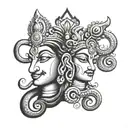 Ganesh Shiva Maa Paa Krishna Face Inside tattoo design idea