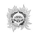 Sun and Moon with plants  tattoo design idea