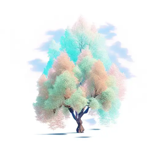 willow tree three mountains  tattoo design idea