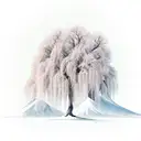 willow tree three mountains  tattoo design idea