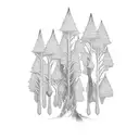 willow tree three mountains  tattoo design idea