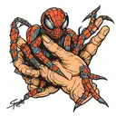 spider in hand tattoo design idea