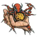 spider in hand tattoo design idea