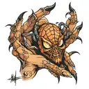 spider in hand tattoo design idea