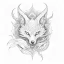 Nine tailed fox tattoo design idea