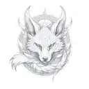 Nine tailed fox tattoo design idea
