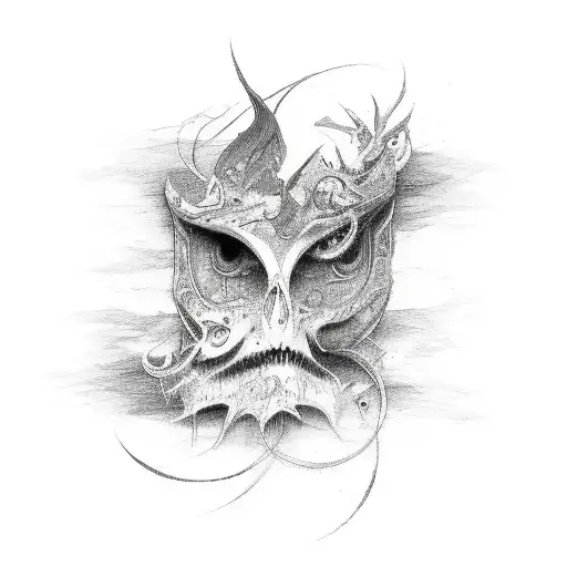 chaos solitude mind tattoo design idea
