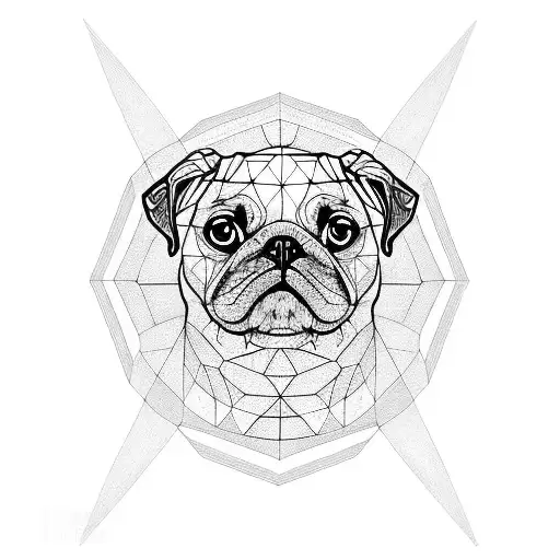 Pug Mandala Tattoo - Pug - Magnet | TeePublic