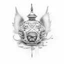 swallows inside an amphora tattoo design idea