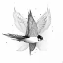 swallows inside an amphora tattoo design idea