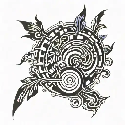 non binary code flowing tattoo design idea