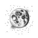 single realistic full moon tattoo design idea