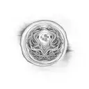 single realistic full moon tattoo design idea