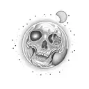 single realistic full moon tattoo design idea