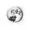 single realistic full moon tattoo design idea