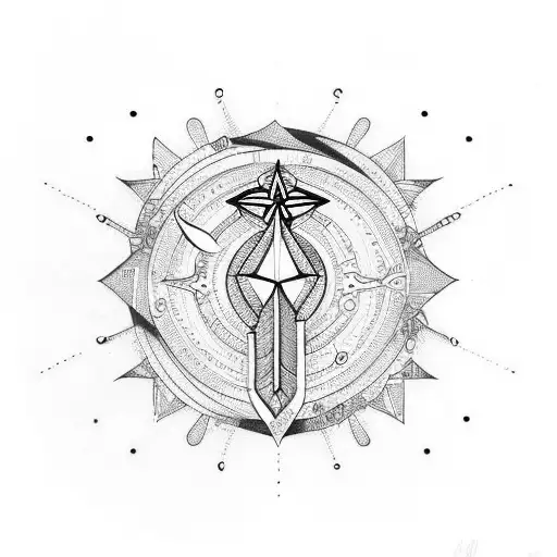 libra sign with the divine consciousness  tattoo design idea