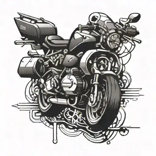 bmw logo with rpm guage with needle tattoo design idea
