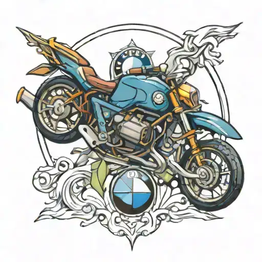 bmw logo combined tattoo design idea