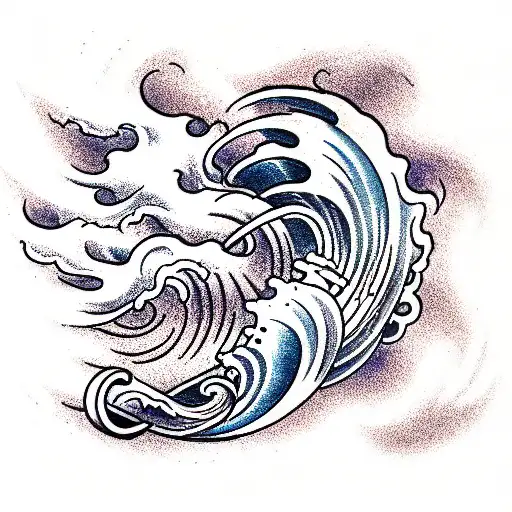 Ocean Wave tattoo design idea